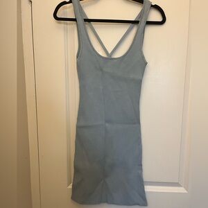 Zara Blue Sleeveless Bandage Mini Dress